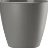 Online Rund plastkruka Azalea grå 15x13,9cm Krukor & Växtbehållare