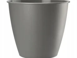 Online Rund plastkruka Azalea grå 15x13,9cm Krukor & Växtbehållare