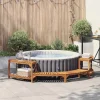 vidaXL Rund utomhus bubbelpool omgivning Brun 272 x 120 x 55.5 cm