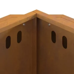 Rustik eldstad i väderbeständigt stål - Vedeldad ugn för utomhusbruk | Färg: Rostig | Storlek: 38x38x51 cm