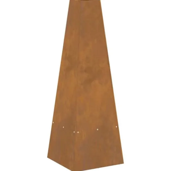 Rustik eldstad med vedförvaring - Utomhus campingugn | Färg: Stål | Storlek: 35x35x100 cm