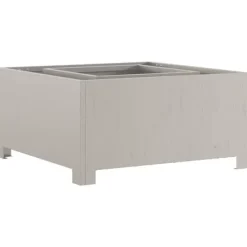 Rustik fyrkantig eldstad i väderbeständigt stål | Storlek: 60x60x30 cm | Färg: Stålgrå Öppna Spisar