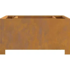 Rustik fyrkantig eldstad i väderbeständigt stål | Storlek: 60x60x30 cm | Färg: Stålgrå Öppna Spisar