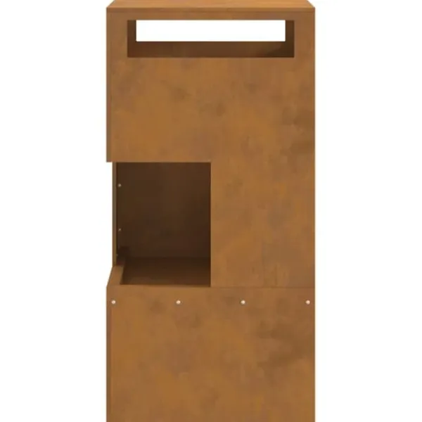 New Rustik utomhus eldstad i väderbeständigt cortenstål | Storlek: 50x50x100 cm Öppna Spisar