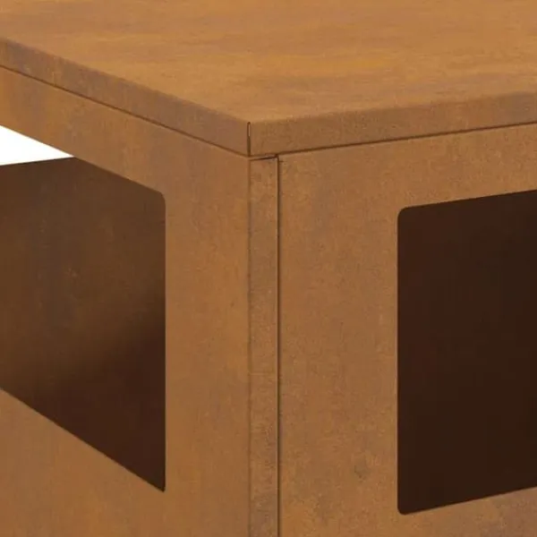 New Rustik utomhus eldstad i väderbeständigt cortenstål | Storlek: 50x50x100 cm Öppna Spisar
