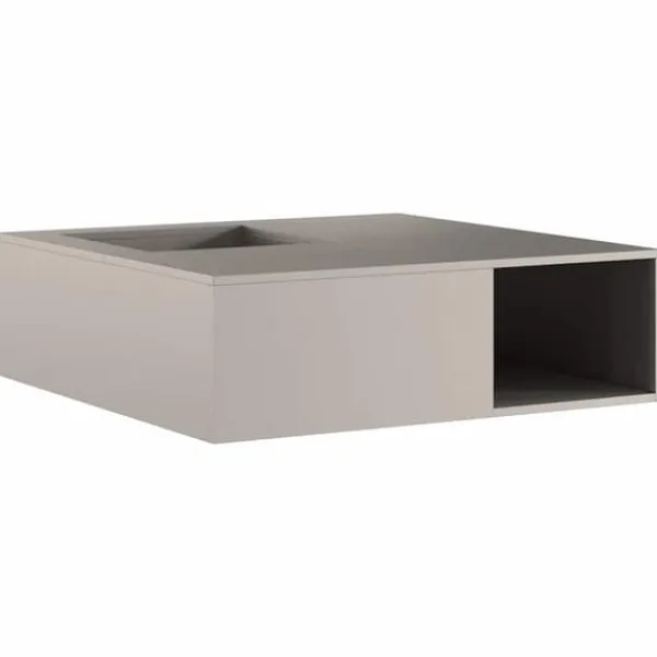 Clearance Rustik utomhus eldstad med vedförvaring - Väderbeständigt stål | Storlek: 100x100x30 cm Öppna Spisar