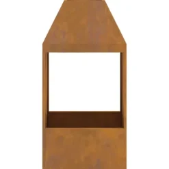 Sale Rustik vedeldad eldstad i väderbeständigt stål | Storlek: 50x50x100 cm Öppna Spisar
