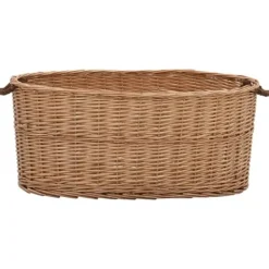 Rustik vedkorg med bärhandtag - Mångsidig förvaring | Färg: Naturlig pil | Storlek: 78x54x34 cm