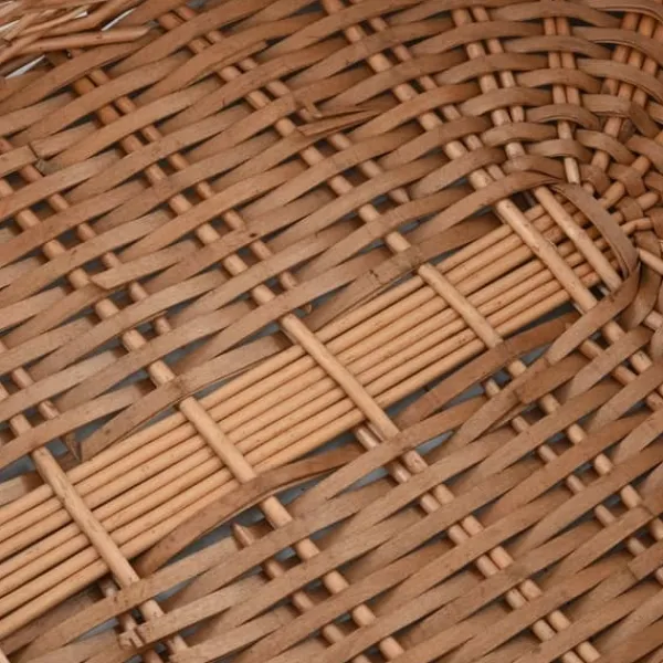 Rustik vedkorg med bärhandtag - Mångsidig förvaring | Färg: Naturlig pil | Storlek: 78x54x34 cm