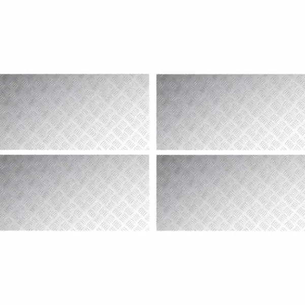Online Rutmönstrade Plattor 4 pcs Silver 100 x 50 cm Aluminium Öppna Spisar