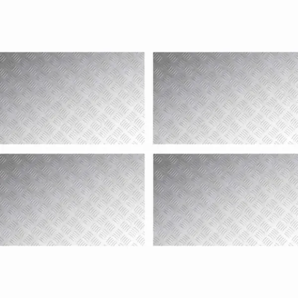 Discount Rutmönstrade Plattor 4 pcs Silver 80 x 50 cm Aluminium Öppna Spisar