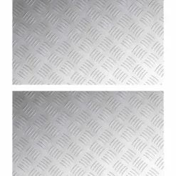 vidaXL Rutmönstrade Plattor 2 pcs Silver 70 x 40 cm Aluminium