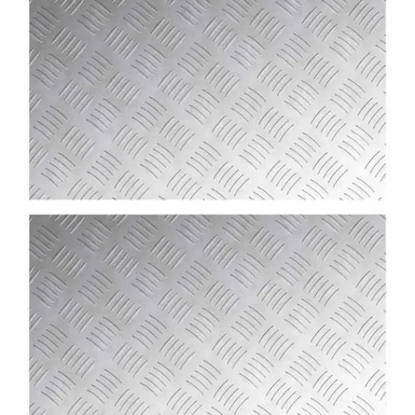vidaXL Rutmönstrade Plattor 2 pcs Silver 70 x 40 cm Aluminium