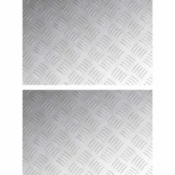 vidaXL Rutmönstrade Plattor 2 pcs Silver 60 x 40 cm Aluminium