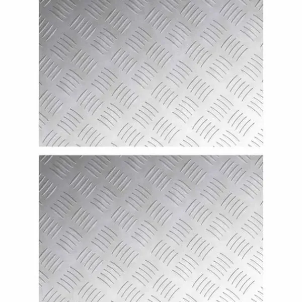 vidaXL Rutmönstrade Plattor 2 pcs Silver 60 x 40 cm Aluminium