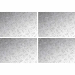 vidaXL Rutmönstrade Plattor 4 pcs Silver 60 x 40 cm Aluminium