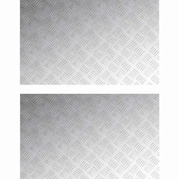 vidaXL Rutmönstrade Plattor 2 pcs Silver 80 x 50 cm Aluminium