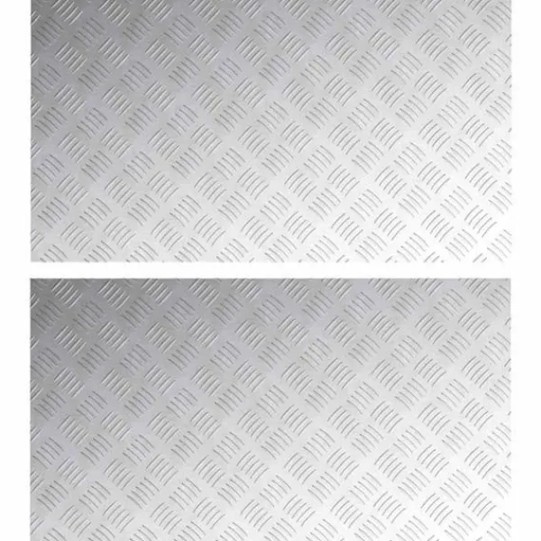 Sale Rutmönstrade Plattor 2 pcs Silver 90 x 50 cm Aluminium Öppna Spisar