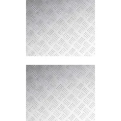 vidaXL Rutmönstrade Plattor 2 pcs Silver 60 x 50 cm Aluminium