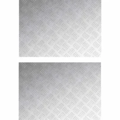 vidaXL Rutmönstrade Plattor 2 pcs Silver 70 x 50 cm Aluminium