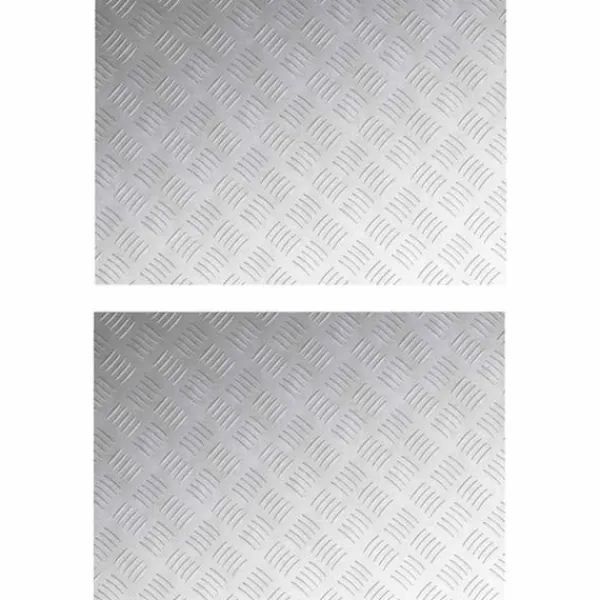 vidaXL Rutmönstrade Plattor 2 pcs Silver 70 x 50 cm Aluminium