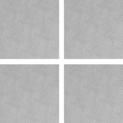 vidaXL Rutmönstrade Plattor 4 pcs Silver 40 x 40 cm Aluminium