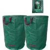 Sale Sacs de jardin INN® 300L 2PCS professionella trädgårdsavfallssäckar vattentäta lövsäckar robusta för gräsmatta och löv Trädgårdskorgar