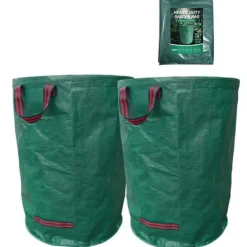 Sale Sacs de jardin INN® 300L 2PCS professionella trädgårdsavfallssäckar vattentäta lövsäckar robusta för gräsmatta och löv Trädgårdskorgar