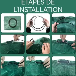 Sale Sacs de jardin INN® 300L 2PCS professionella trädgårdsavfallssäckar vattentäta lövsäckar robusta för gräsmatta och löv Trädgårdskorgar