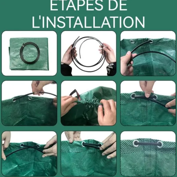 Sale Sacs de jardin INN® 300L 2PCS professionella trädgårdsavfallssäckar vattentäta lövsäckar robusta för gräsmatta och löv Trädgårdskorgar