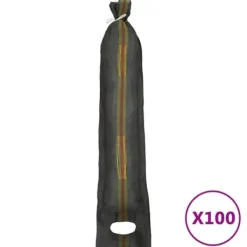 vidaXL Sandsäckar 100 st mörkgrön 103x25 cm HDPE