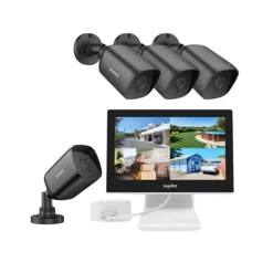 SANNCE CCTV-system, 10,1" skärm, 1080P upplösning,4st Kamera