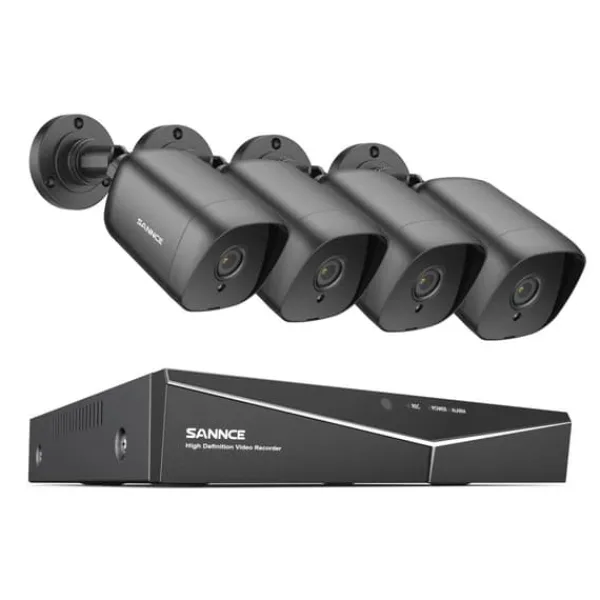 SANNCE 8CH DVR Kit, 1080P Högupplösning, Nattseende upp till 30m,8CH 4PCS DVR-kit, 4T