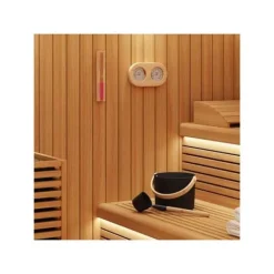 vidaXL Sauna tillbehörsset - - Svart - Aluminium och furu - 27x24x19 cm - Hink 7 L