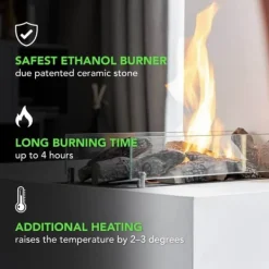 Serra bio-etanol vägg spis - Svart - Mood eldstad - 1,5 KW värme