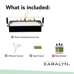 Serra bio-etanol vägg spis - Svart - Mood eldstad - 1,5 KW värme