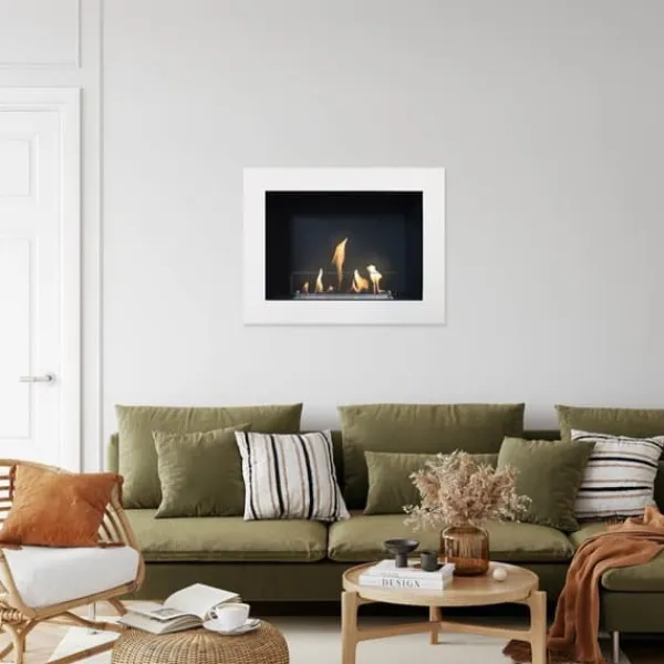 Outlet Serra bio-etanol väggkamin - Vit - stämningskamin - 1,5 KW värme Öppna Spisar