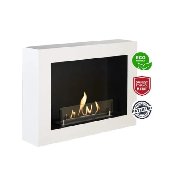 Outlet Serra bio-etanol väggkamin - Vit - stämningskamin - 1,5 KW värme Öppna Spisar