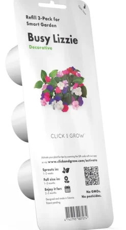 Best Set med 3 produkter. Click & Grow Smart Garden refill Busy Lizzie 3st Blommor