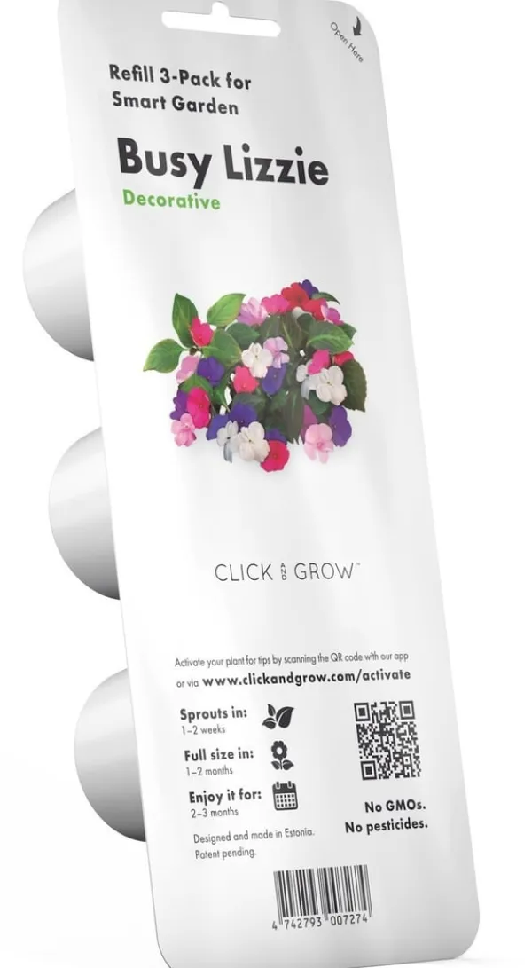 Best Set med 3 produkter. Click & Grow Smart Garden refill Busy Lizzie 3st Blommor