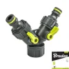 Set med 5 produkter. LIME LINE Tee 3/4" med 2 ventiler