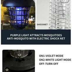 Set med 4 solcellsmyggdödarlampor för trädgård, gräsmatta, soldriven LED-lampa, insektsmedel (4 lampor[H2184]