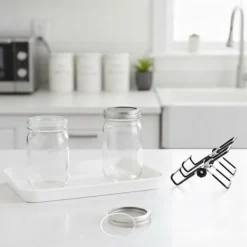 Set med groddningsburkar, 16,5x10 cm, Glas