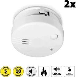 New Set med mini-rökdetektorer (2 st.) Alecto SA-102 Rök- & Koloxiddetektorer