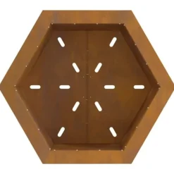 Sale Sexkantig rökfri eldstad i väderbeständigt stål | Storlek: 58x58x51 cm | Färg: Rustik Öppna Spisar