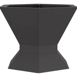 Hot Sexkantig utomhus eldstad i svart stål | Storlek: 50x50x40 cm | Hållbar och rostbeständig Öppna Spisar