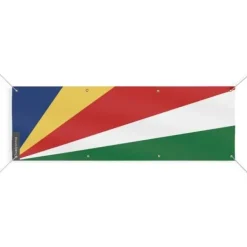 Seychellerna flaggbanderoll 8 öljetter 140x420 cm