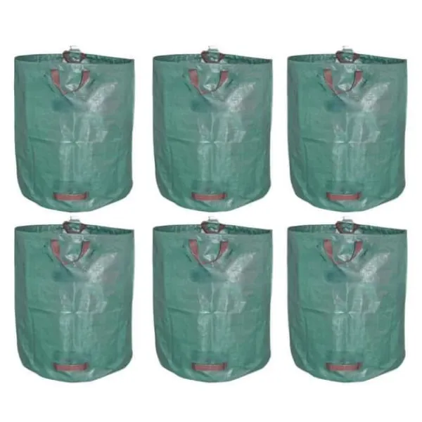 Hot SHOP-STORY - GARDEN BAG 6x: 6 XXL vikbara trädgårdsväskor - 272L i robust PP med band Trädgårdskorgar