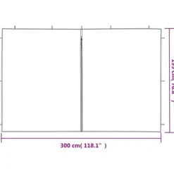 Clearance Sidoväggar till partytält 2-pack med dragkedja | Färg: Grön | Material: PE Tält & Lusthus