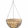 Hot Siena Garden Swirl J58086 #####Hängeampel Stål, Kokos Sort, Natur Trädgårdskorgar